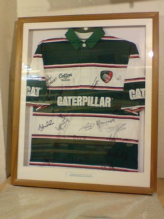 Signed Rugby shirt framing.